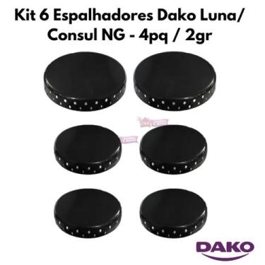 Imagem de Kit 6 Espalhadores Fogão Dako Luna / Consul NG  4 pq / 2 gr