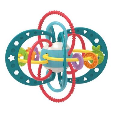 Imagem de Mordedor Chocalho Bebê Interativo Sensorial Brinquedo - Fenix, Azul