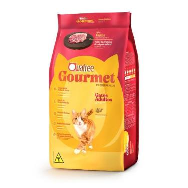 Imagem de Ração Quatree Gourmet Gatos Adultos Sabor Carne 1kg
