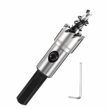 Imagem de DTGN Kit de serra de furo de aço de alta velocidade 4341 de 21/81.3 cm - Cortador de furo de 17 mm para metal, cobre, alumínio, placa de PVC, placa de acrílico, plástico, madeira - prata