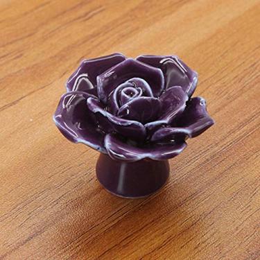 Imagem de Maçaneta de Gabinete de Cerâmica de Forma, Puxão de Gaveta de Liga de Zinco para Móveis de Guarda -roupa de Armário, Design Elegante e Prático Com Parafusos de Instalação, Cor