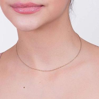 Imagem de Cordão Infantil Rommanel Banhado A Ouro Fio Cabelo De Anjo 35 Cm 53041