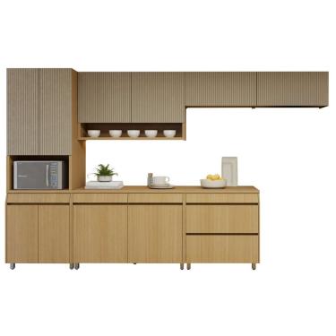 Imagem de Cozinha Completa Modulada 6 Peças 11 Portas 5 Gavetas 100% Mdf Marrom