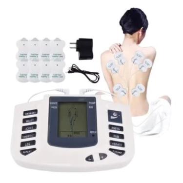 Imagem de Massageador Muscular TENS Portátil Com Eletrodos – Alívio Rápido de Dores, Relaxamento Profundo e Terapia de Choque Com Vários Modos – Ideal Para Coluna, Ombros e Pernas – 110V