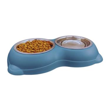 Imagem de Comedouro Pet Azul 400ml Inox VMSTARK - Tigela Antiderrapante para Cães e Gatos | Lavável, Resistente e Charmoso