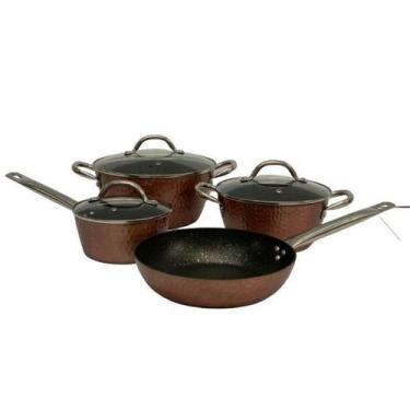 Imagem de Conjunto Panelas Antiaderente 4Pç Mimo Martelado Indução - Mimo Import