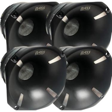 Imagem de Bass Rockers Driver de titânio com bobina de voz de 5 cm, buzina de alumínio, 600 watts, 8 Ohm com driver de alta frequência (pacote com 4) com quadriciclo UTV barco carro casa DJ Pro Audio Concert