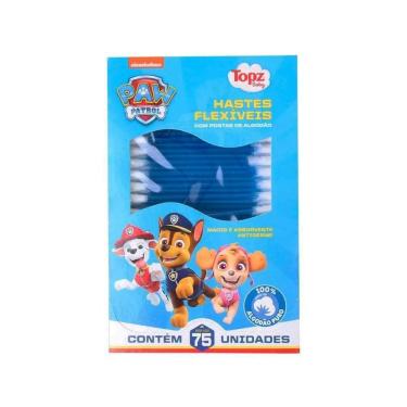 Imagem de Hastes Flexíveis Pontas Algodão Patrulha Canina 75 Unid Topz