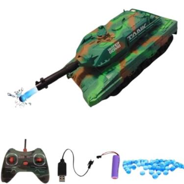 Imagem de Carrinho Tanque de Guerra Controle Remoto Carro Lança Bolinhas de Gel