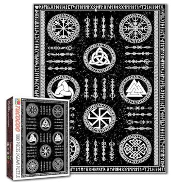 Imagem de Quebra-cabeça Nordic Vikings Valknut, 1000 peças, runa celta, escandinavo, para adultos, quebra-cabeça familiar, faça você mesmo, artesanato, alívio do estresse, jogos, noite, arte, decoração de