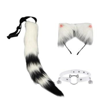 Imagem de IEUDNS Conjunto de orelhas e cauda de gato, acessórios para fantasia de baile de máscaras, Style F