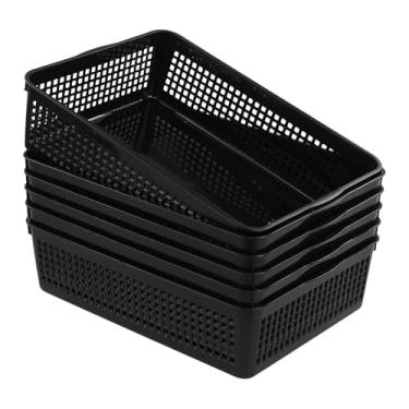 Imagem de Fenteer 6 peças de cestos de armazenamento, recipientes, organizadores de arquivos, caixas de armazenamento para armário, penteadeira