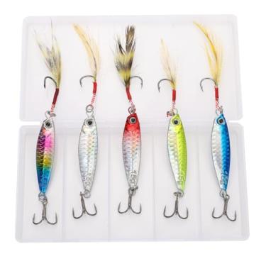 Imagem de 5 Isca Artificial Jumping Jig 10g 20g 30g Slow Metal Pesca Robalo Tucunaré (Multicor, 20, Gramas)