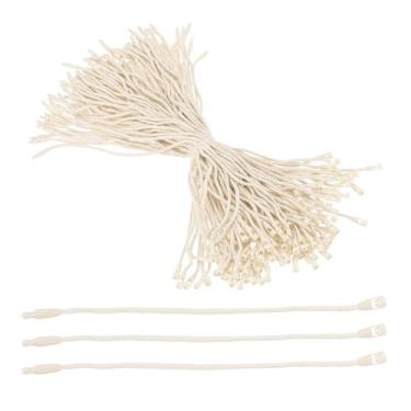 Imagem de PATIKIL 100 peças de fio de etiqueta de algodão, 20 cm bege com fecho de pressão, prendedor de laço para roupas, sapatos, bagagens
