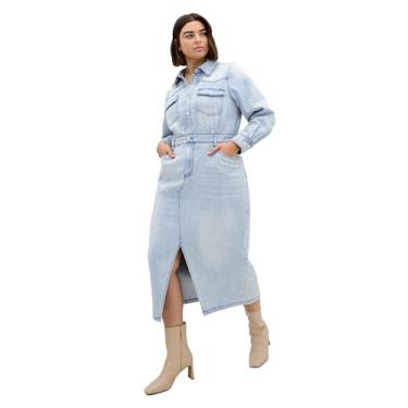 Imagem de City Chic Vestido feminino plus size - Elara Denim, Jeans leve, 58