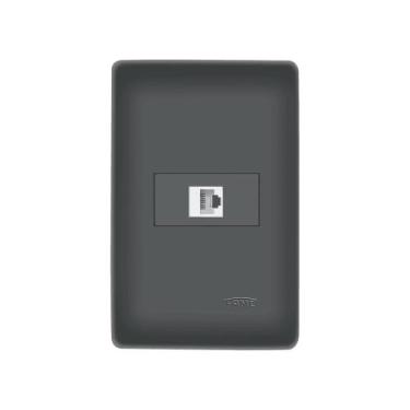 Imagem de Tomada para Rede de Informática Fame Habitat Black RJ45 Cat6 8 Vias co