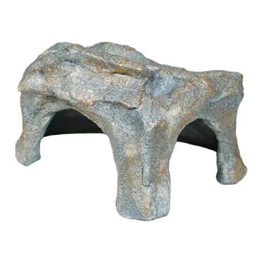 Imagem de Bothyi Répteis Esconderijo, Aquário Caverna de Pedra Falsa Fundo Esconderijo Peixe Brinquedo Resina Aquecedor Decoração de Tanque de Peixes para Tartaruga Ca