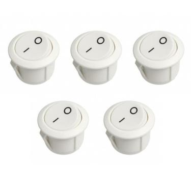 Imagem de Kit 05 Botão Interruptor Liga Desliga Redondo Várias Cores - Renna, Br