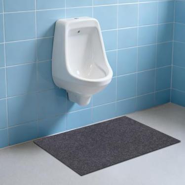 Imagem de Tapetes para mictório (pacote com 2), tapetes de mictório desodorizantes — suporte antiderrapante e impermeável, materiais absorventes e impermeáveis, tapetes comerciais para banheiro masculino
