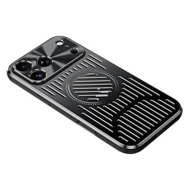 Imagem de FWYANZH Capa para iPhone 17 Pro Max/17 Pro/Air/17, capa de telefone com proteção total de lente fina PC resfriamento oco traseira capa de radiação térmica, preta, ar