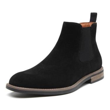 Imagem de Botas Chelsea DECARSDZ Comfy Slip-On em camurça preta para homens