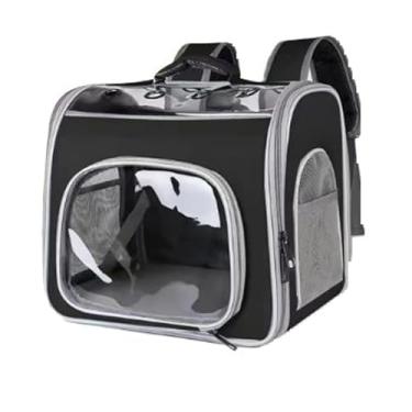 Imagem de Bolsa Mochila Transporte Viagem Pet Gato Cachorro Dobrável Para Passeios Ao Parque Bolsa Pet Fácil De Armazenar (Preto)