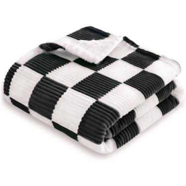 Imagem de Cobertor de bebê HOMRITAR Preto Branco 76x102 cm Soft Warm