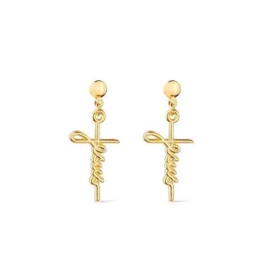 Imagem de Brinco Dourado de Cruz - Kozlo, Unica, U