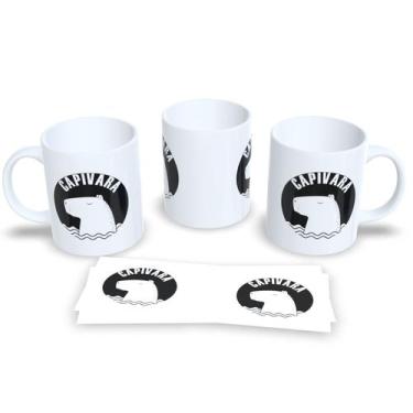 Imagem de  Caneca de Porcelana Capivara Fofa  Presente Criativo e Divertido - Es