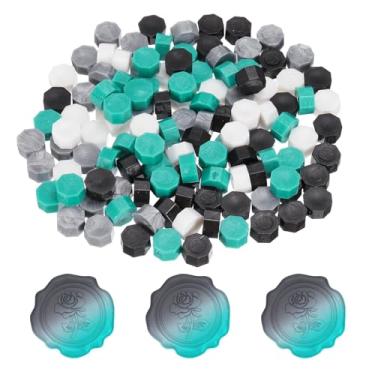 Imagem de PATIKIL Contas de lacre de cera, kit de 4 peças de contas hexagonais para carimbo de selo de cera para convite de casamento envelope de carta de artesanato faça você mesmo cartão embrulho de presente