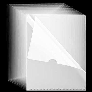 Imagem de Pasta de projeto transparente com mangas abertas em L – Pacote com 36 pastas de arquivo de plástico tipo L, tamanho carta dos EUA para casa, escola e escritório