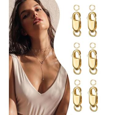 Imagem de Fecho de garra de lagosta grande com anéis fechados de colar de ouro e prata para fabricação de joias