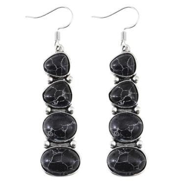 Imagem de Conjunto de brincos boêmios femininos com pingente boêmio, turquesa, vintage, retrô, étnico, tribal, joias presentes, 2inch, Liga de aço, Sem pedra preciosa