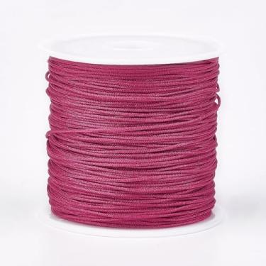 Imagem de Cordão de nylon para pulseiras, 49 metros de 1 mm, cordão de nó chinês, fio de contas colorido decorativo para artesanato, faça você mesmo, macramê, joias, tricô, artesanato, decoração de cabelo