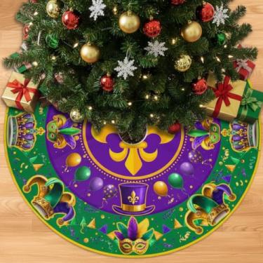 Imagem de Saia de árvore de carnaval, saia para árvore de Natal, 121 cm, tapete de árvore de carnaval para o ano novo, dia das bruxas, decorações internas e externas, para a família