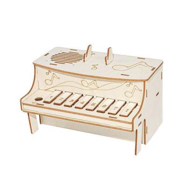 Imagem de Experimentos científicos de piano eletrônico de madeira para crianças 