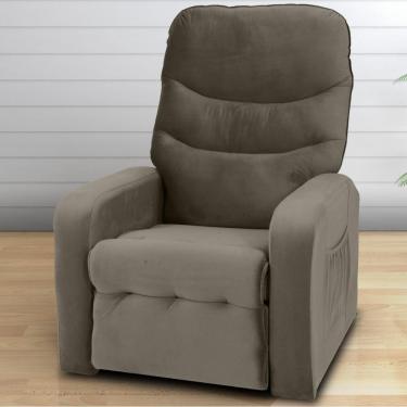Imagem de Poltrona Reclinável Para Descanso Julia Veludo Cappuccino