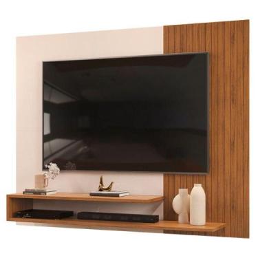 Imagem de Painel Para Tv Até 50 Polegadas Detalhe Frisado Com Prateleiras Gael M