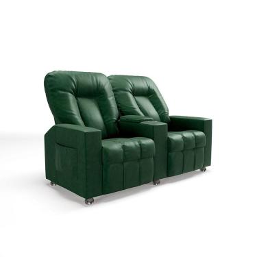 Imagem de Poltrona Reclinável Para Cinema 2 Lugares Sora Pu Fh1 - D'rossi Cor Verde