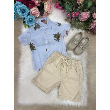 Imagem de Conjunto Meninos Lucas Banana Club - Shorts e Camisa Azul Florida, 3