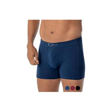 Imagem de Cueca Boxer Friso Ultraleve Sem Costura Zeus Demillus 090043, Vinho, C