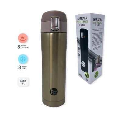 Imagem de Garrafa Térmica Aço Inox 500Ml Com 5 Cores Para Escolher