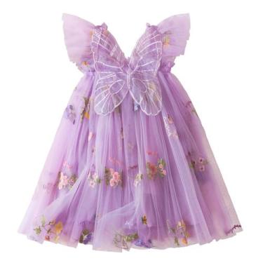 Imagem de Vestido TTYAOVO para criança, festa de aniversário, menina de 4 anos +
