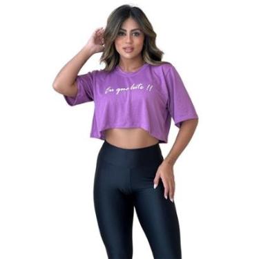 Imagem de Blusa Cropped Feminino Dry Academia Manga Curta Furadinho Fitness-Feminino