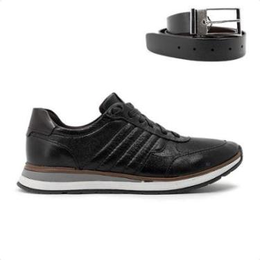 Imagem de Kit Sapatênis Democrata Denin Grow Hi-Soft 32 Masculino + Cinto Dupla Face Fivela Masculino-Masculino