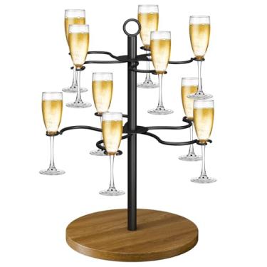 Imagem de Suporte para árvore de coquetel, torre de champanhe de 2 níveis, torre de bebida de metal para gin, coquetéis, champanhe, vinho