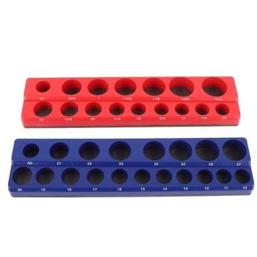 Imagem de Yinhing Bandeja de Suporte para Organizador de Soquete Magnético Conjunto de 2 Peças Unidade de 1/2 Polegada Contém Soquetes SAE Métricos Com ímãs de Alta Resistência para Organização