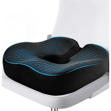 Imagem de Almofada de assento de espuma viscoelástica atualizada para alívio da dor no cóccix, travesseiro de hemorróidas, almofadas de assento ajustáveis para cadeiras de escritório, casa, gravidez e