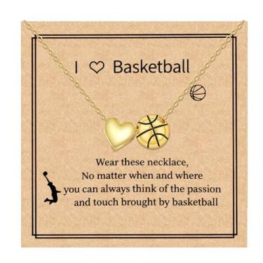 Imagem de QILMILY Colar de futebol, vôlei, basquete, softbol, tênis/pickleball para mulheres, acessórios esportivos, joias de presente para meninas de 40 a 5 cm, 16 inches, Cobre, Sem Pedra Preciosa