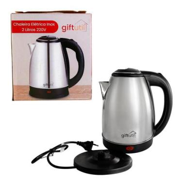 Imagem de Jarra Chaleira Elétrica de Inox 2 Litros - GiftUtil, 220V